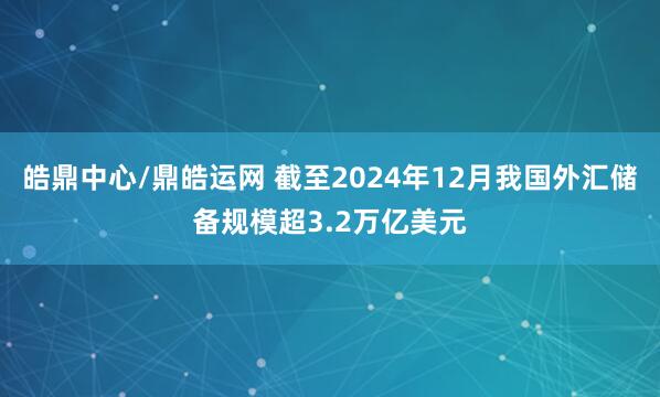 皓鼎中心/鼎皓运网 截至2024年12月我国外汇储备规模超3.2万亿美元