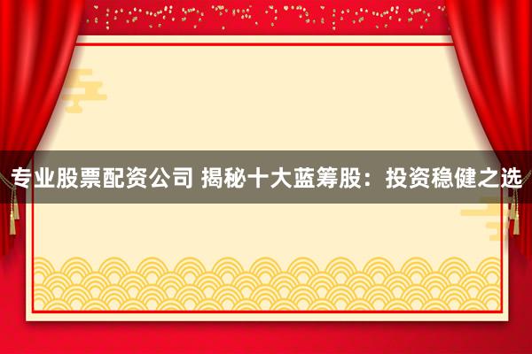 专业股票配资公司 揭秘十大蓝筹股：投资稳健之选