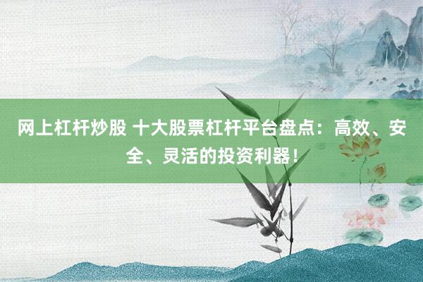 网上杠杆炒股 十大股票杠杆平台盘点：高效、安全、灵活的投资利器！